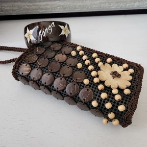 Homemade arm bracelet and wallet purse from Tonga